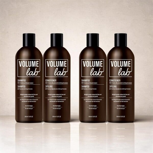 Volume Lab Shampoo und Spülung reaktiviert Haarfollikel und repariert die Haarstruktur + zweite Behandlung gratis